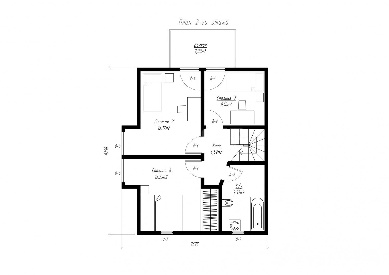 План второго этажа дома из СИП панелей  Белфаст